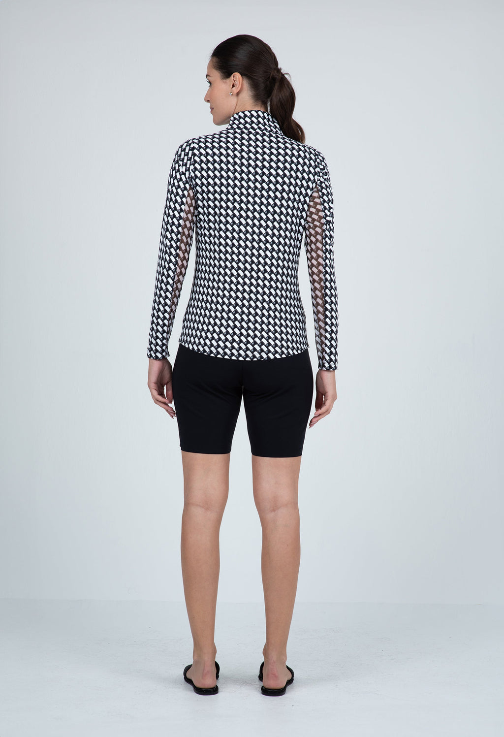 Brooke Print Long Sleeve Mock Neck Top ¨C 10875