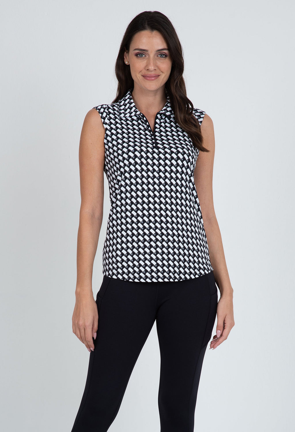 Brooke Print Sleeveless Polo ¨C 14875